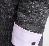 Manteau long sur mesure pour homme, OEM ODM, étiquette privée, mélange de laine texturée, boutons sur le devant, étiquette personnalisée pour les marques de mode