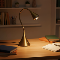Lampe led tactile avec éclairage d'intérieur, finition laiton antique, avec interrupteur, variateur, éclairage d'intérieur