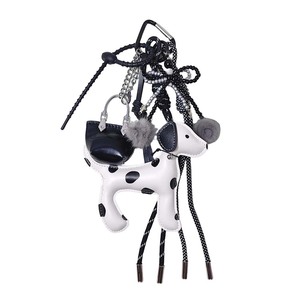 Mignon PU Peau Tacheté Chien Sac Pendentif Gris Peluche Boule Porte-clés <span class=keywords><strong>Mini</strong></span> Sac Pendentif - Product Image 1