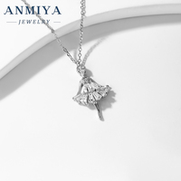 Cadena colgante de elfo hermoso de Plata de Ley 925, collar de Ángel de circón para niña pequeña para mujer, accesorios de joyería fina