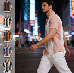 Camicie da uomo a <span class=keywords><strong>maniche</strong></span> <span class=keywords><strong>corte</strong></span>, vestibilità aderente, antipiega, casual, con bottoni. - Product Image 5