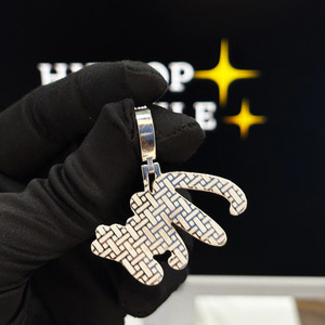 Pendentif personnalisé de haute qualité avec nom, 1,8 pouce, en argent 925 plaqué or rose, Moissanite, style Hip Hop Iced Out, bijou de luxe - Product Image 3