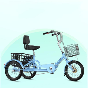 Triciclo per Adulti Monovelocità, Bici a Tre Ruote <span class=keywords><strong>Mini</strong></span> Cargo con Cerchi in Alluminio, Capacità di Carico 200kg, Veicolo per Anziani - Product Image 5