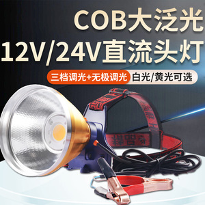 Lampe frontale LED 12V DC, bandeau réglable, lumière blanche, portée 300-499M, lampe de pêche portable pour extérieur - Product Image 5