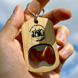 Ouvre-bouteille en bois et acier inoxydable avec logo personnalisé pour bar, maison, restaurant, ouvre-bouteille écologiques à suspendre - Product Image 1