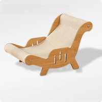Chaise longue griffoir pour chat en bois de luxe avec coussins en corde de chanvre remplaçables et structure robuste et durable