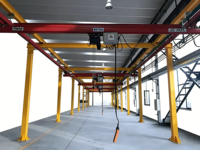 Grue à portique de fabrication chinoise, grue KBK, 4 colonnes fixes, déplacement sur rail avec palan à chaîne