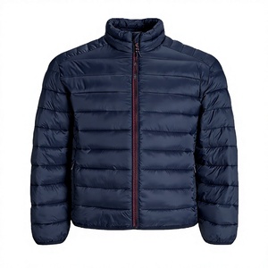 Doudoune matelassée bleu marine premium pour homme et femme, légère, chaude, col montant, hiver, extérieur, décontractée, mode, élégante - Product Image 1