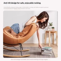 Fauteuil inclinable à bascule pour adulte, usage domestique, en tissu, avec structure métallique, design minimaliste moderne, canapé de loisirs individuel pour salon et balcon