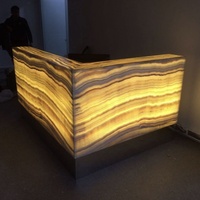 OEM/ODM Bar Marmer Backlit Solid Surface Modern untuk Klub Malam dengan Peralatan LED Komersial untuk Restoran dan Ruang Bawah Tanah