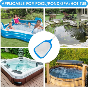 Alat Penyapu Daun Kolam Renang Rhonda Hot Tub Spa dengan Tiang Aluminium 12'' dan Jaring Ultra Halus Ringan untuk Kolam Renang Kecil - Product Image 6