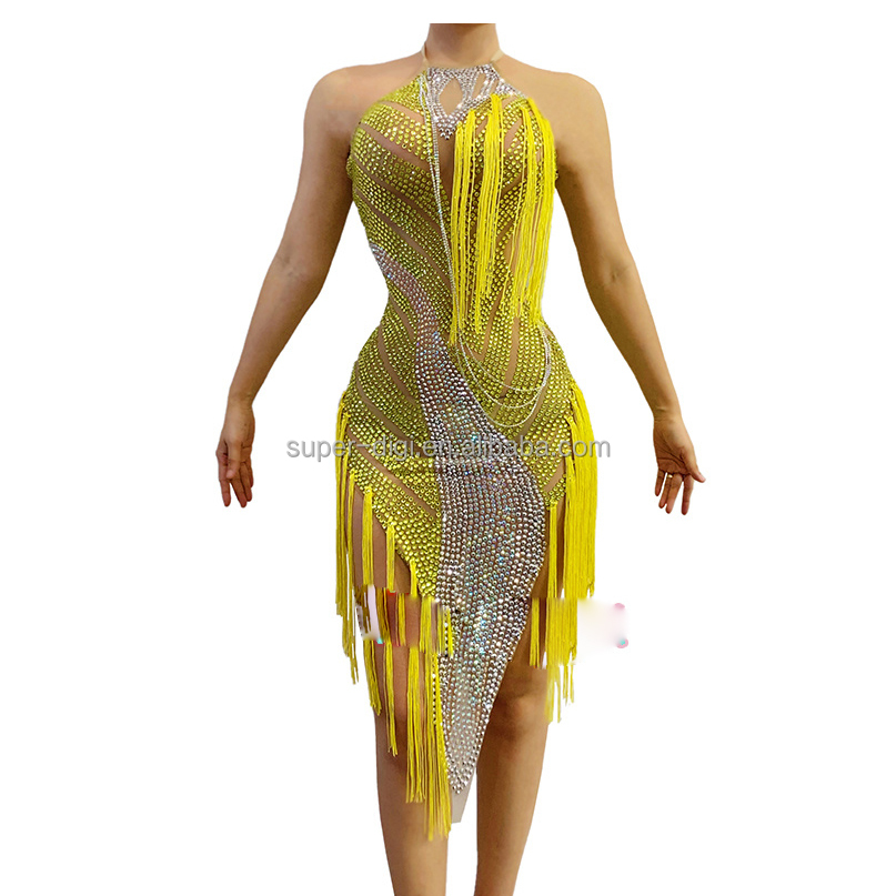 Latin Dance Dress - Sleeveless Tassel Cha Cha Party Dress