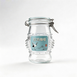 Tarro de vidrio hermético con forma de tambor conga, con tapa sellada, para café instantáneo liofilizado y especias, venta al por mayor - Product Image 2