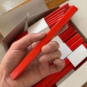 <span class=keywords><strong>Crayon</strong></span> <span class=keywords><strong>de</strong></span> <span class=keywords><strong>charpentier</strong></span>, outil <span class=keywords><strong>de</strong></span> marquage spécialisé <span class=keywords><strong>pour</strong></span> chantier, tête plate, bois noir, octogonal, carré rouge - Product Image 1