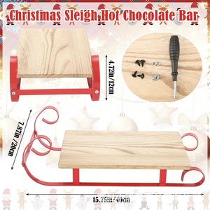 Bandeja de madera navideña con forma de trineo para exhibir dulces, decoración de mesa para fiestas en casa - Product Image 4
