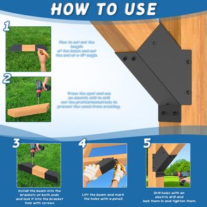 Chinese Manufacturer Wholesale Price Durable Powder Coated Customizable Color Outdoor Waterproof Pergola <strong>Bracket</strong> Kit - Product Image 3