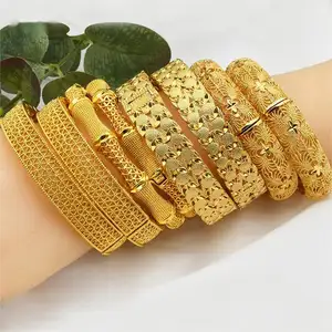 Carline заводская цена индийский Ближний Восток Дубай 24 к золотые браслеты Набор полый браслет позолоченные ювелирные изделия оптовая продажа для женщин