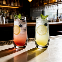 Verre à cocktail sans pied scintillant avec logo personnalisé, verre en cristal, design moderne classique élégant pour les fêtes et l'usage domestique