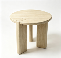 Table d'appoint ronde en chêne massif, avec assemblage à tenons apparents