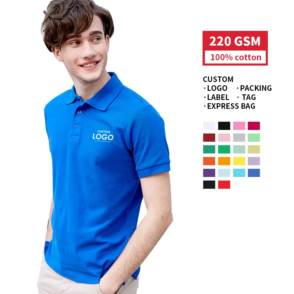 Golfpolo Plus Size Heren 'Poloshirts Gele Kleur Poloshirts Heren 220 Gram