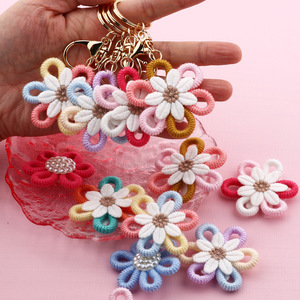 <span class=keywords><strong>Porte</strong></span>-clés créatif et <span class=keywords><strong>simple</strong></span> en <span class=keywords><strong>macramé</strong></span>, motif marguerite, en coton tressé, pendentif décoratif pour sac ou portefeuille - Product Image 4