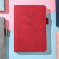 Carnet de notes A5 personnalisé avec logo, lignes simples, simili cuir, 200 pages, reliure cousue, style imprimé