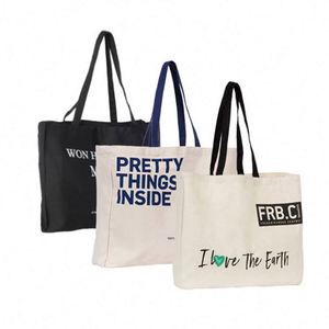 Bolsa de Compras de Algodón Reciclable Personalizada, Bolsa de Hombro, Bolsa de Lona con Impresión Personalizada - Product Image 1