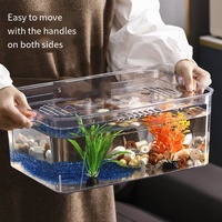 Fournisseur OEM : Ensemble d'aquarium tout-en-un en plastique durable et recyclable, pour la vente en gros, matériel pour animaux de compagnie, aquarium de bureau pour débutants