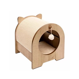 เตียงแมวไม้เนื้อแข็งพร้อมเสาข่วน 36x36x40 ซม. สำหรับแมวในบ้าน - Product Image 5