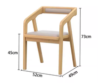 Chaises de salle à manger en bois massif et cuir, style nordique moderne et confortable, pour restaurant, hôtel, café, école et chambre.