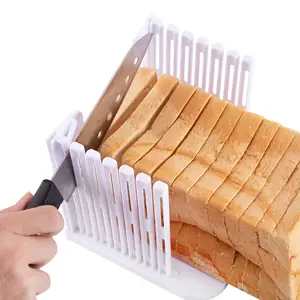 Trancheuse de pain rôti réglable coupeur pliable Compact Toast trancheuse en plastique trancheuse à pain coupe pour outils de cuisson de cuisine