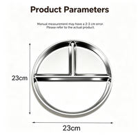 Assiettes à dîner divisées en acier inoxydable de 9 pouces, incassables, compatibles lave-vaisselle, à 3 compartiments, pour une alimentation saine