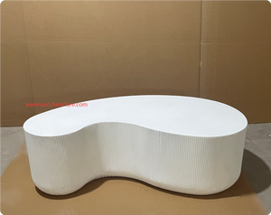 <span class=keywords><strong>Stile</strong></span> minimalista in fibra Micro cemento cemento cemento pittura a forma irregolare rene Look <span class=keywords><strong>tavolino</strong></span> scanalato - Product Image 5