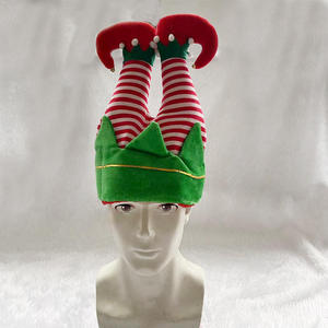 Venta al por mayor sombrero de elfo de Navidad con campanas sombrero de Papá Noel sombrero de vacaciones de Navidad suministros de fiesta novedad decoración de Navidad fea - Product Image 4