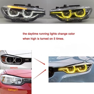 Pour <span class=keywords><strong>BMW</strong></span> Série 3 F30/F35, phare de style Ikon, jaune et blanc, DRL à commutation LED, phare avant 2013-2018, accessoires de voiture - Product Image 2