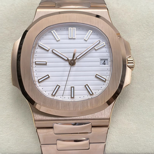 Montre mécanique étanche de qualité supérieure pour plongeur, 40 mm, mouvement ETA 324 DDF Factory, 5711, poids 141 g, or rose, bracelet PP blanc - Product Image 1