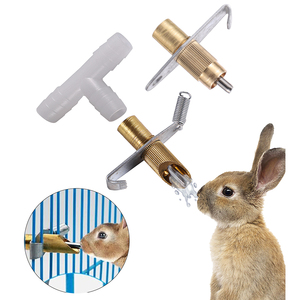 100 pièces/sac Abreuvoir automatique à tétine avec raccord en T de 8 mm pour lapins, hamsters, Totoro, volailles domestiques, distributeur d'eau et de nourriture, abreuvoir pour lapins - Product Image 1