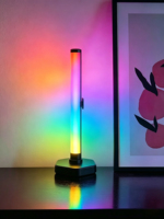 Lumière d'ambiance de bureau de jeu RVB colorée avec base hexagonale détachable et éclairage rythmique activé par le son