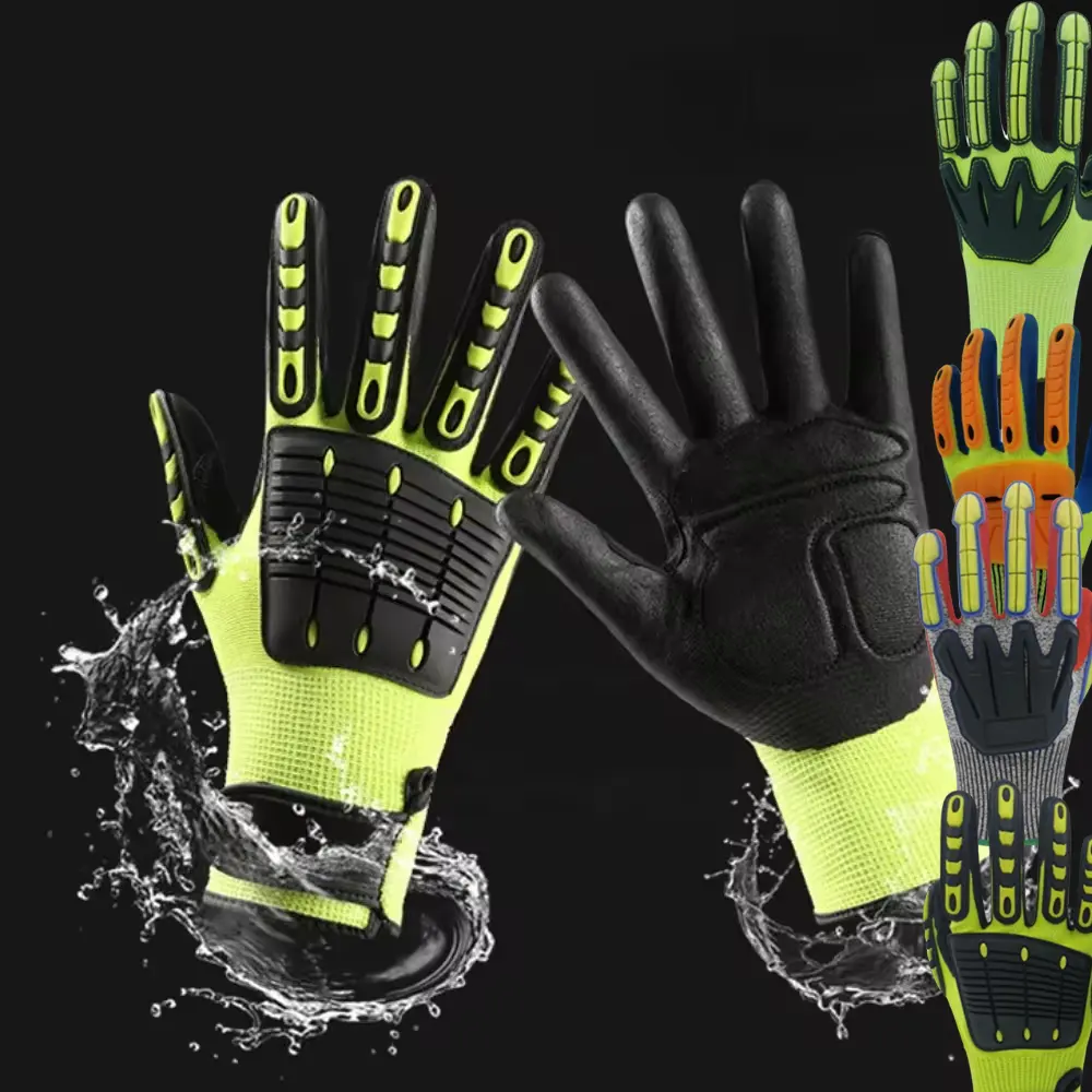 Automotive durable guantes de impacto Impact Resistance protection Mechanic heavy duty working safety gloves for work machine