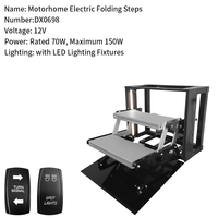 TYTXRV Haute Qualité 12V RV Remorque Marchepied Électrique Double Escalier Pliant avec Lumière LED et Couvercle en Aluminium Chargement 200 KGs