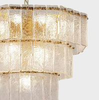 Lampe suspendue en verre de luxe au design moderne, éclairage intérieur, lustre moderne à 3 étages, LED