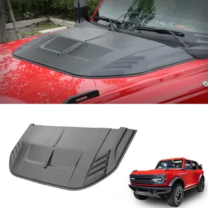 Black Hood Scoop Front Car Hood Vent Cover No-Drill Universal Fit for Flat Hoods ford bronco 2022 2023 Body Kit Waterproof