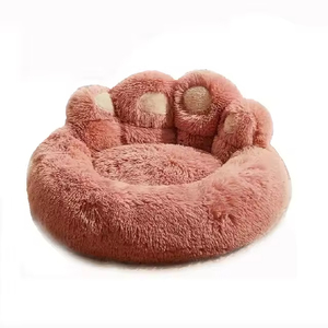 Nido de felpa ecológico de algodón PP con relleno completo, cama gruesa para mascotas, sofá ortopédico de lujo con pata de oso para mascotas, cama con huella - Product Image 1