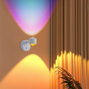 โคมไฟพระอาทิตย์ตก โคมไฟติดผนัง LED สปอตไลท์ไร้สาย อลูมิเนียม สำหรับห้องนอน ห้องนั่งเล่น ตกแต่งผนังพื้นหลัง - Product Image 1