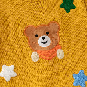 2024 nouveau gilet en laine à la mode pour enfants bébé <span class=keywords><strong>pull</strong></span> <span class=keywords><strong>sans</strong></span> manches avec dessin animé ours motif col rond hiver <span class=keywords><strong>pull</strong></span> pour garçons en gros - Product Image 4