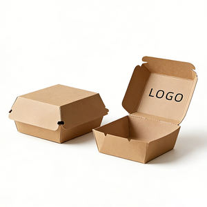 Scatole Personalizzate in Carta Kraft per Asporto di Sandwich, Ali di Pollo, Hamburger e Patatine Fritte - Product Image 1