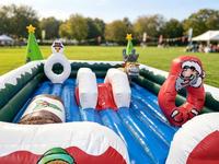 Aire de jeux gonflable sur le thème de Noël, Père Noël, elfe, canne en sucre, jeu de rebond, carnaval d'hiver en plein air, centre de jeux interactif