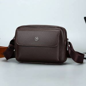 Sac bandoulière homme en PU noir, léger, classique, simple et décontracté, de haute qualité, le plus populaire, personnalisable en usine - Product Image 4