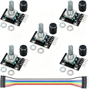 Module d'encodeur rotatif MTDELE KY-040 360 degrés avec bouton noir pour Arduino DIY Electronics - Product Image 1