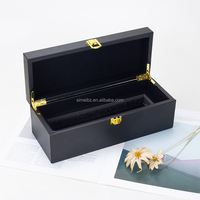 Boîte-cadeau en cuir MDF noir Emballage de cravate et de lunettes de luxe Boîte de montre en bois personnalisable